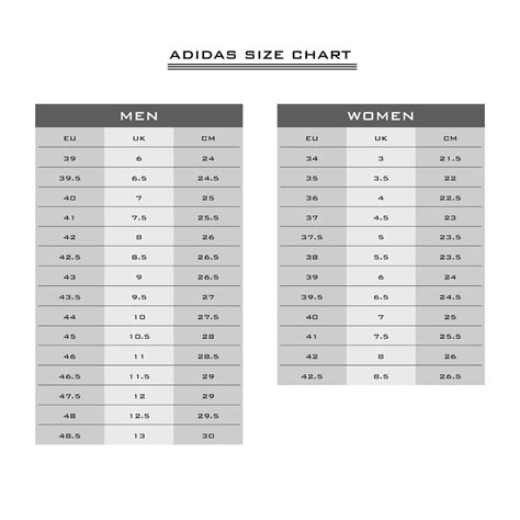 Adidas women's size chart UK